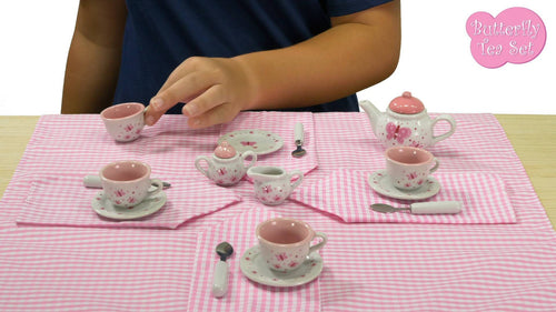 Butterfly Tea Set Basket