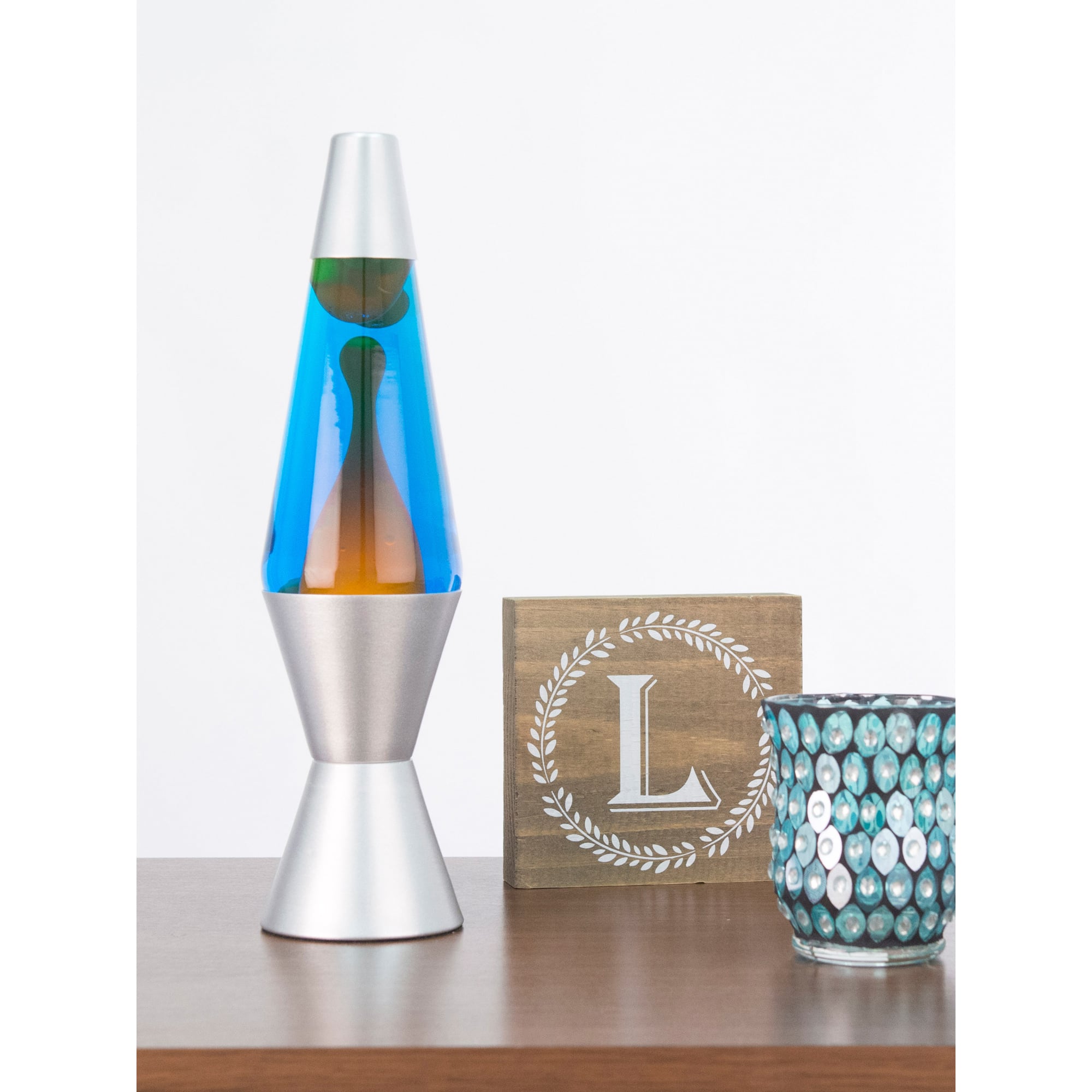 14.5'' LAVA Lamp - Orange/Blue/Silver
