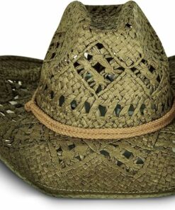 Olive Woven Straw Cowgirl Hat CL10