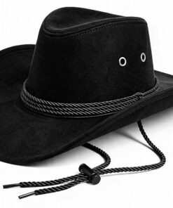 Black Vegan Suede Cowboy Hat CL51