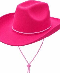 Fuchsia Pink Plain Felt Cowboy Hat CL54