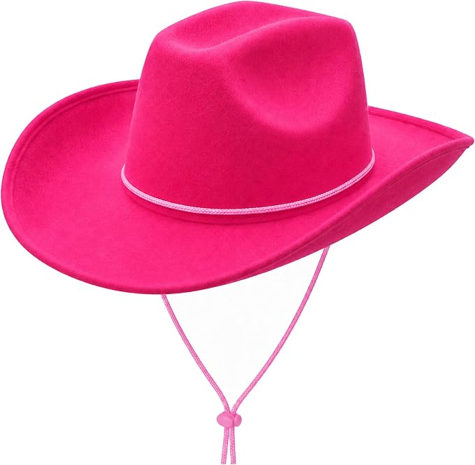 Fuchsia Pink Plain Felt Cowboy Hat CL54