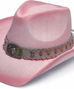 Pinky Western Straw Cowboy Hat CL59