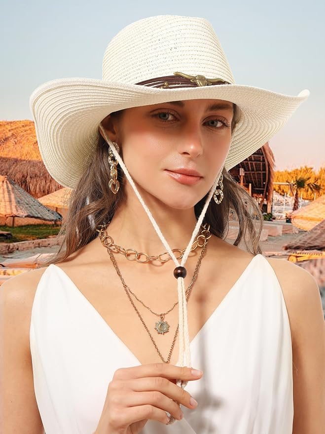 Vintage Creamy White Cowgirl Hat CL47 - Image 2