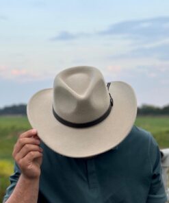 Light Grey Crushable Wool Felt Western Hat CL90