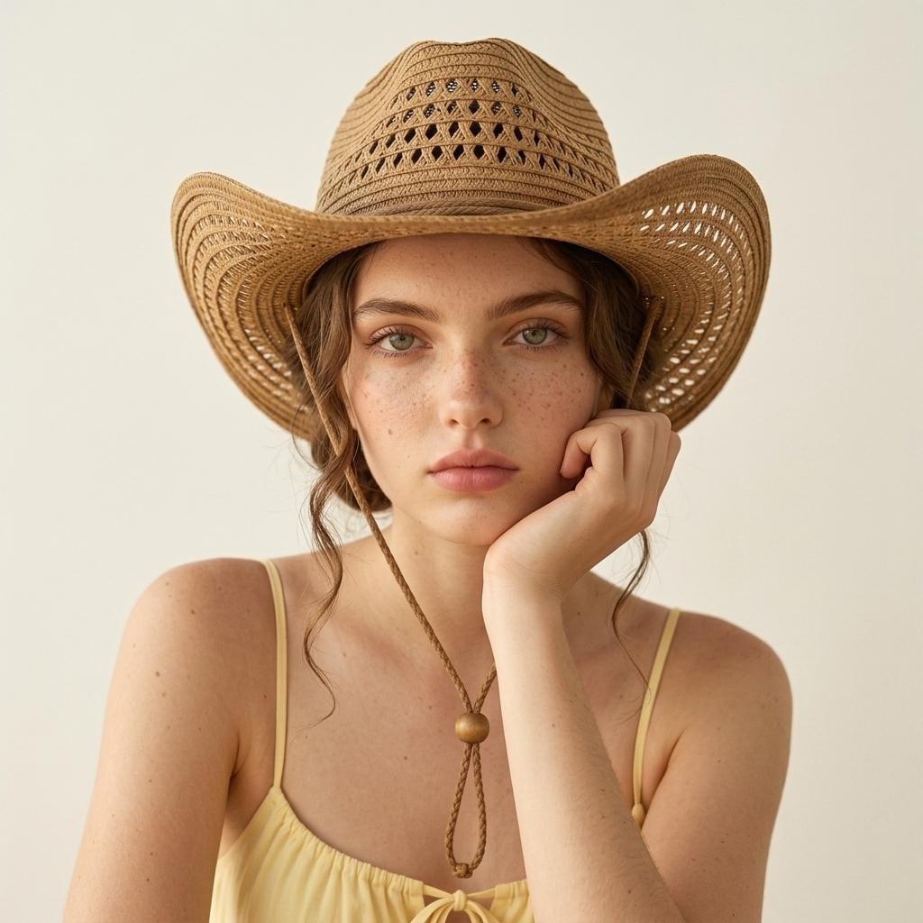 Boho Straw Cowboy Sun Hat CL78