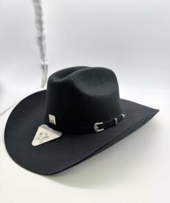 Black Wool Cowboy Hat With Steel Tip Band CL99
