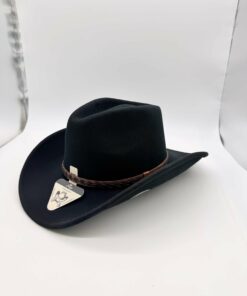 Black Wool Felt Hat With Silver Concho CL96