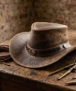 Crazy Horse Leather Outback Hat CL89
