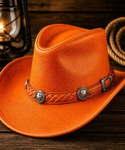 Orange Western Rodeo Hat With Braided Band CL91