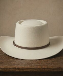 Cream Flat Crown Outback Hat CL106